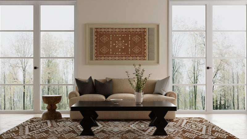 Wallace Transitional Medallion, Brown/White