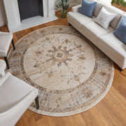 Celene Traditional Bordered, Tan/Brown/Gray