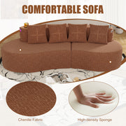 Modern Curved Sectional 3 Seat Minimalist Elegant Half Moon Sofa Compressed Modular Sectional Sofa for Living Room, Office, Apartment