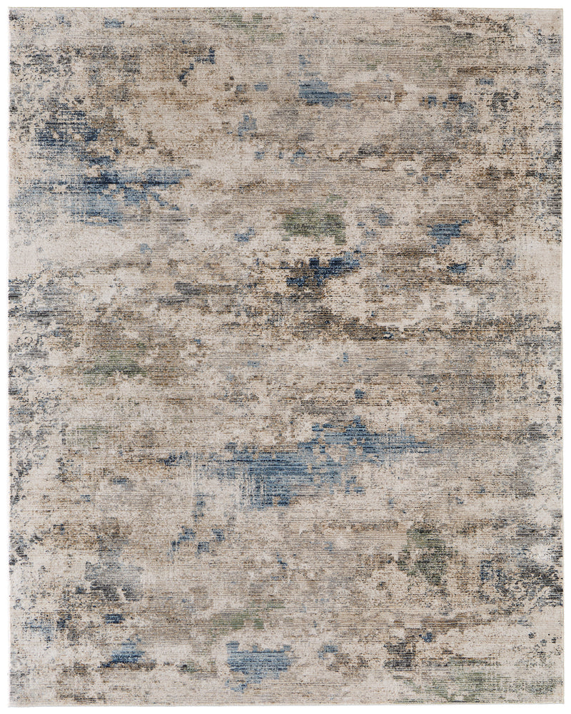 Sonora Modern Abstract, Taupe/Ivory/Blue