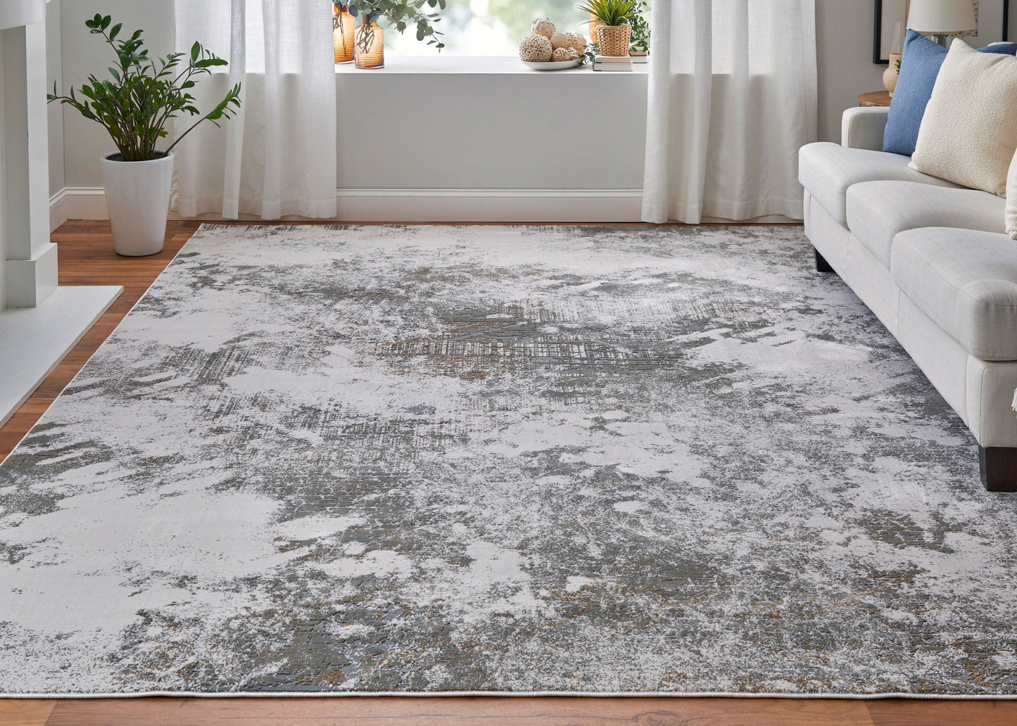 Waldor Modern Abstract, Gray/Silver/Taupe