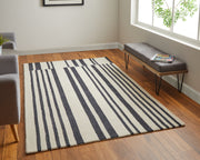 Maguire Transitional Abstract, Ivory/Black