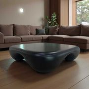 Modern Coffee Table Faux Travertine Textured for Livingroom/Office