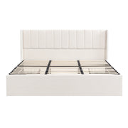 Large-capacity upholstered storage bed with drawers,Beige,King