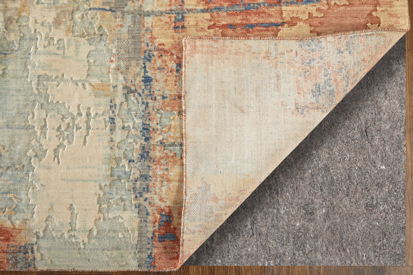 Jaxson Modern Abstract, Gray/Orange/Ivory
