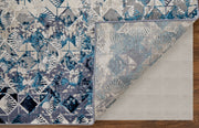 Indio Modern Diamond, Blue/Ivory/Gray