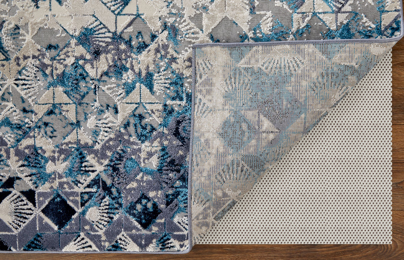 Indio Modern Diamond, Blue/Ivory/Gray