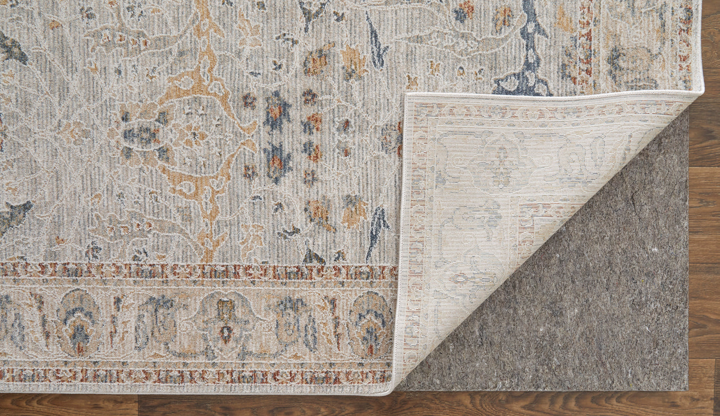 Pasha Transitional Ikat, Ivory/Blue/Taupe