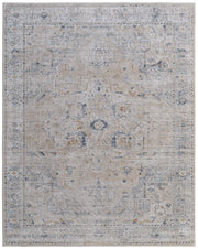 Pasha Transitional Medallion, Ivory/Taupe/Blue