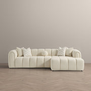 Beatrice - Modern Tufted Right Sectional Sofa - Ivory