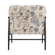 27.56' Modern Accent Chair with Plush Cushions, Minimalist Metal Frame, and Wooden Armrest Design – Perfect for Cozy Living Room, Bedroom, or Office Seating