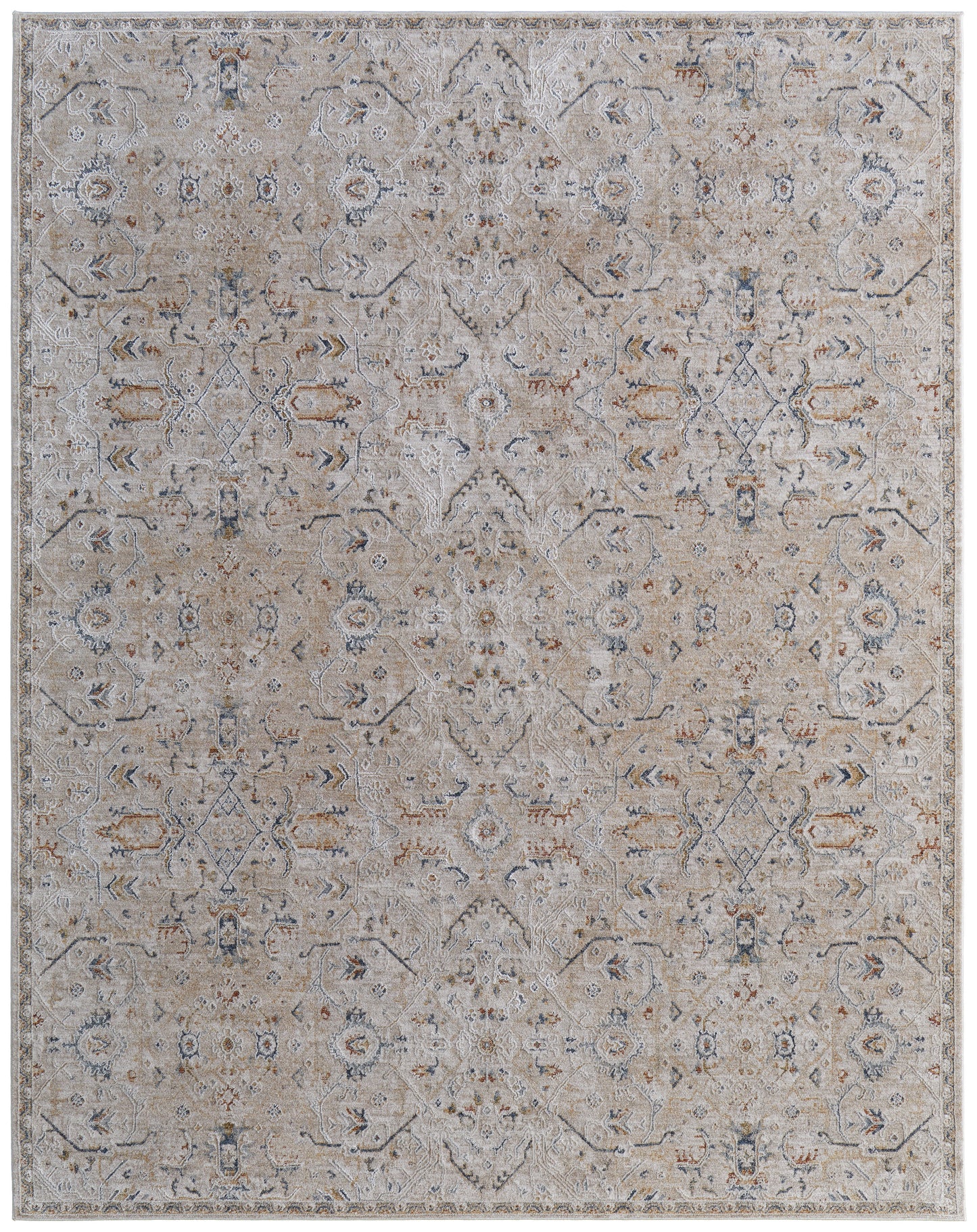Pasha Transitional Distressed, Taupe/Ivory/Blue