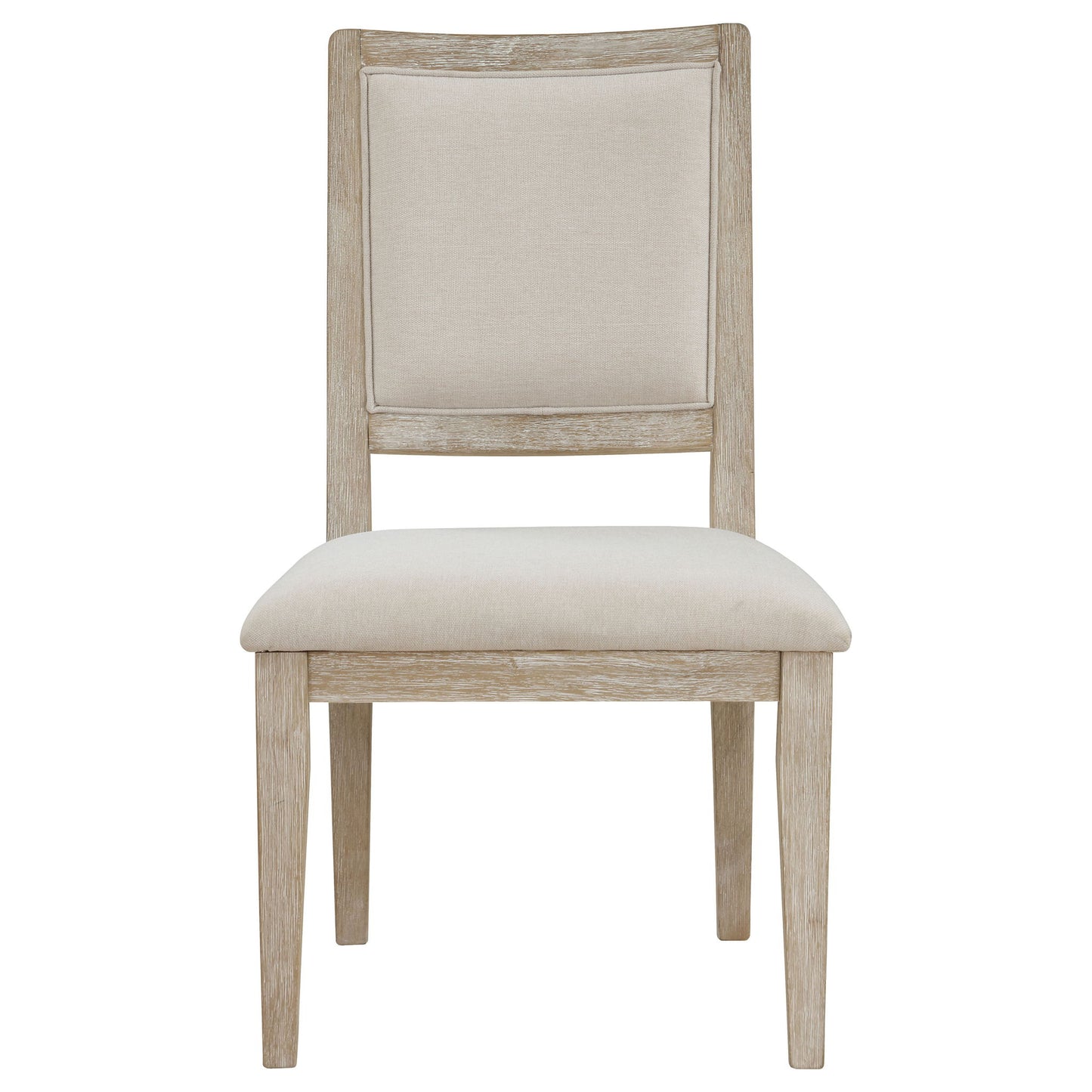 Rodota - 5 Piece Round Dining Table Set With Upholstered Chairs - White Washed
