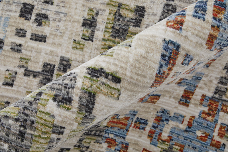 Sonora Modern Abstract, Ivory/Green/Blue
