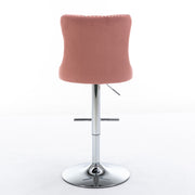 Swivel Barstools Adjusatble Seat Height From 25-33", Modern Upholstered Base Bar Stools With Backs Comfortable Tufted For Home Pub And Kitchen Island (Set of 2)