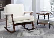 Mid Century Modern Accent Chair ,rocking chair with Wood Frame, Upholstered Living Room Chairs , Reading Armchair for Bedroom Sunroom