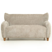 Nordic Chair Laid-back Style loveseats 58 inches - chenille Fabric Sofa Chair, Decorative Sofa, Curved Backrest,  Living Room  Study  Leisure Room ,Camel