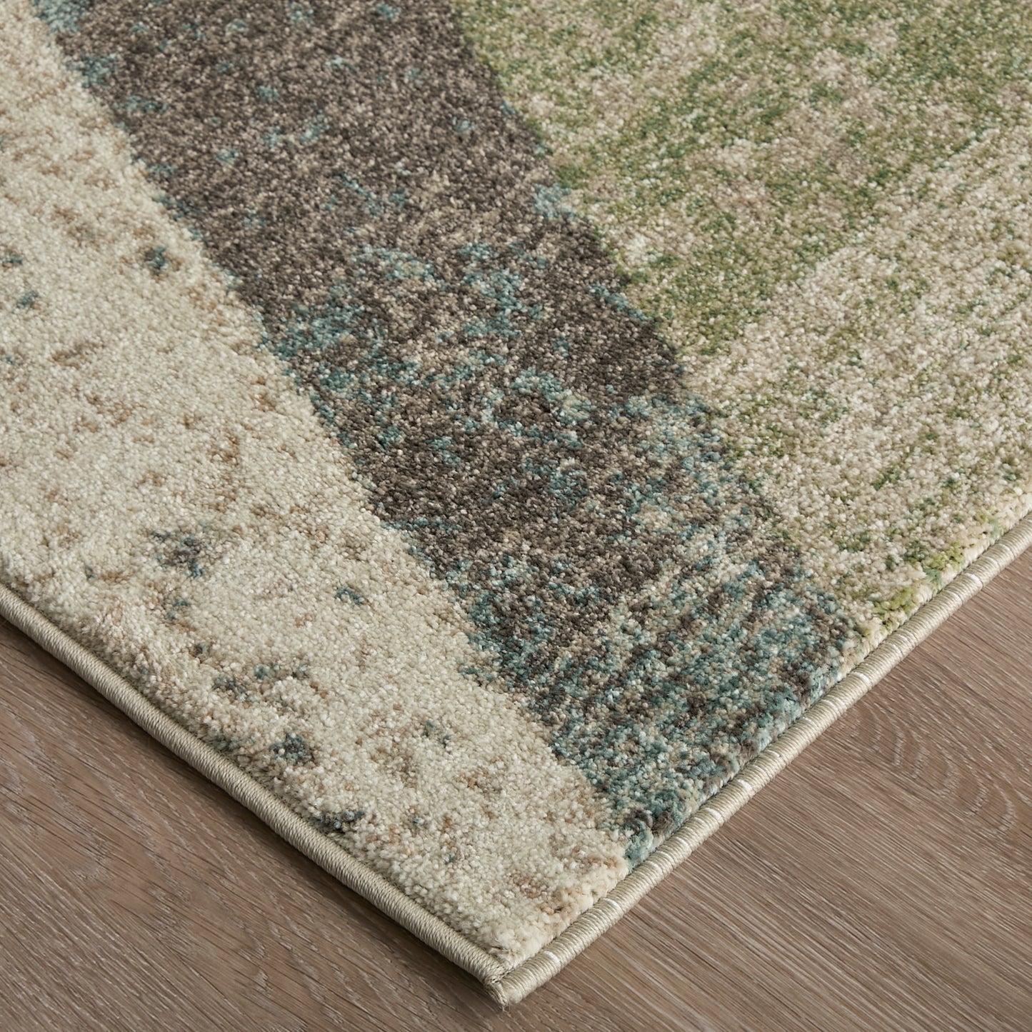 Eden Modern Color Block, Ivory/Blue/Green