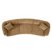 98.5 ' Curved Designed Contemporary 3-Seater Sofa in Mocha: Plush Seating, Streamlined Design, and Durable Frame – Ideal for Stylish Living Spaces