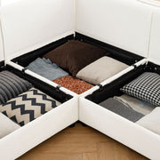 Contemporary Elegant Sofa With Storage And Ottoman