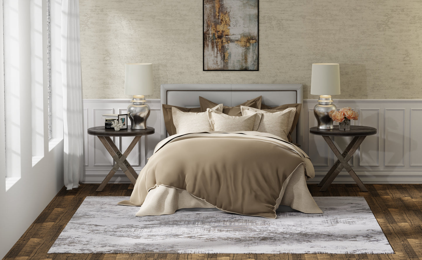 Waldor Modern Abstract, Gray/Silver/Taupe