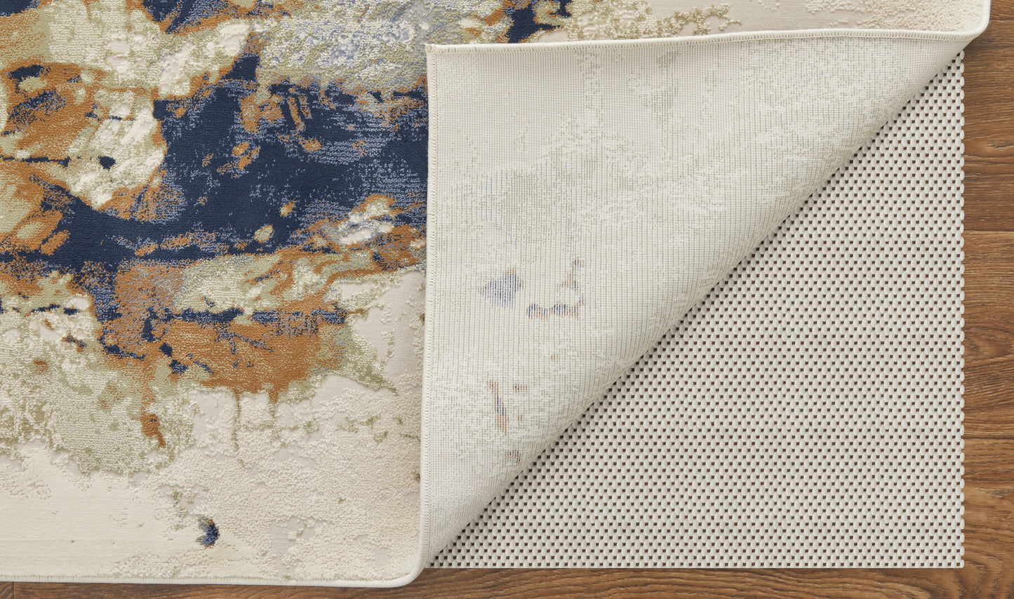 Clio Modern Abstract, Blue/Orange/Ivory