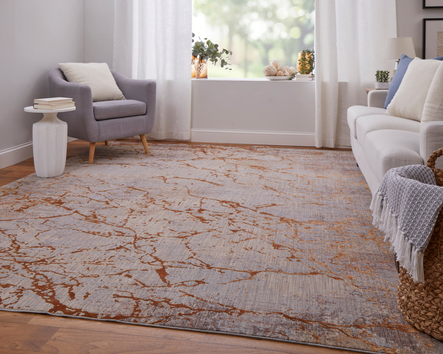 Pryor Modern Abstract, Gold/Brown/Gray