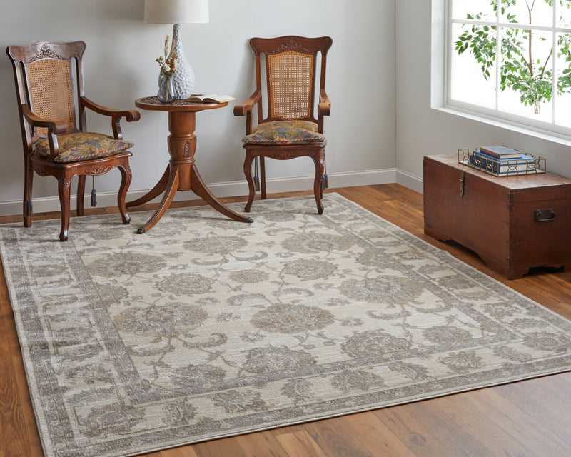 Celene Traditional Bordered, Tan/Ivory/Brown