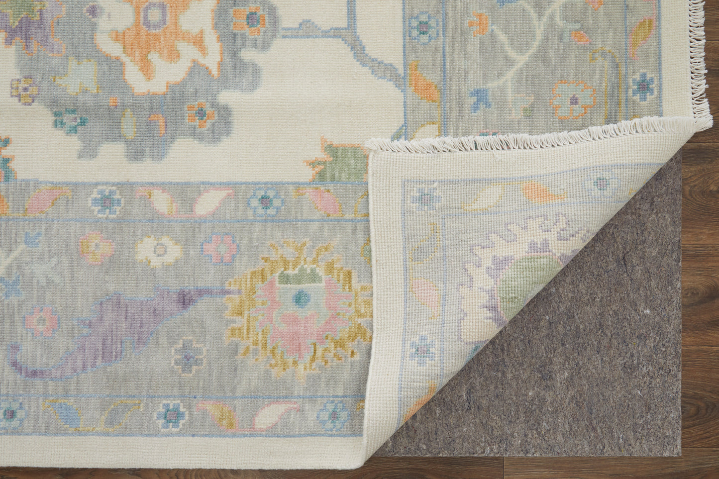Karina Transitional Floral & Botanical, Ivory/Orange/Blue