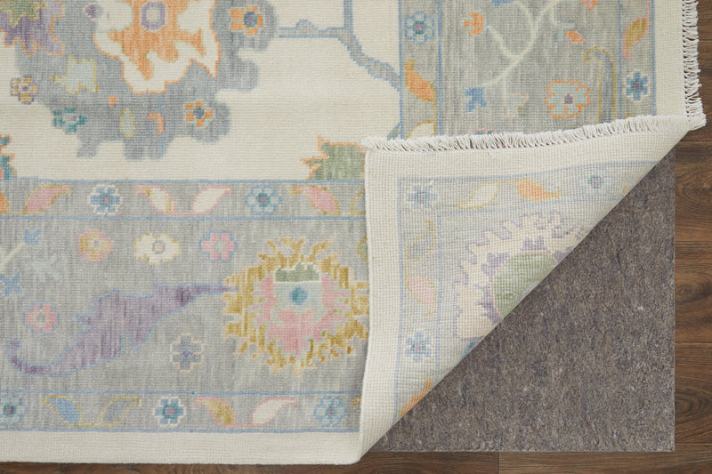 Karina Transitional Floral & Botanical, Ivory/Orange/Blue