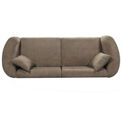 Curved Contemporary Sofa in Brown: Plush Seating, Streamlined Design, and Durable Frame – Ideal for Stylish Living Spaces