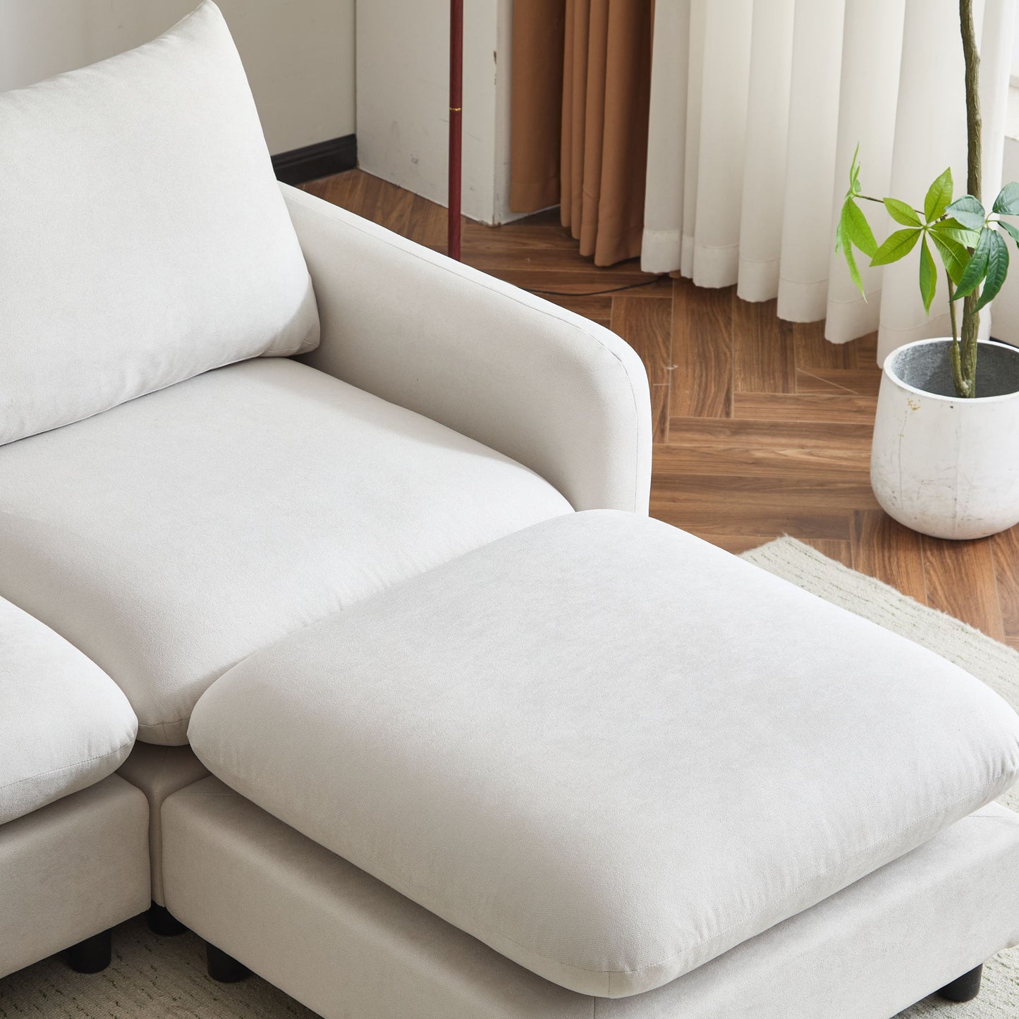 Oversize Modular Free Combination Sectional Sofa Couch With Ottoman For Living Room