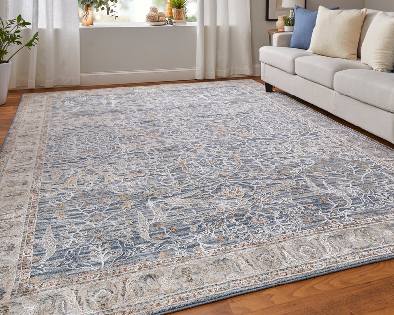 Pasha Transitional Ikat, Blue/Taupe/Ivory