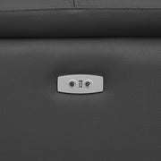 4 Seats Wall-Hugger Reclining Sofa Modern Electric Control Genuine Leather L Shaped Couch,Lounge Seat Theater Seating Furniture with USB Port, Sofa with Headrest & Footrest for Living Room,Apartment
