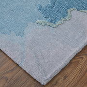 Kawai Modern Abstract, Blue/Gold/Gray