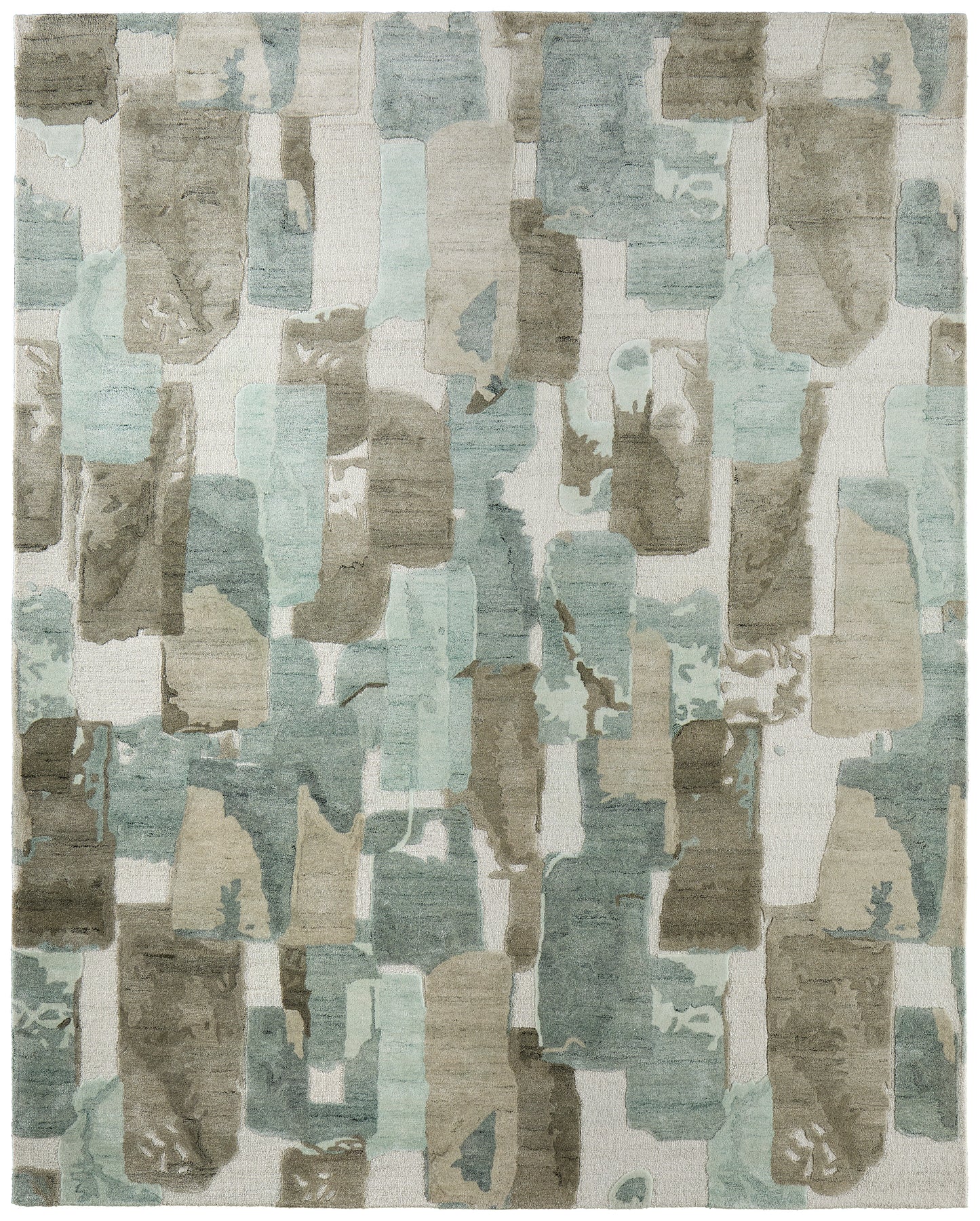 Kendall Modern Abstract, Green/Brown/Ivory