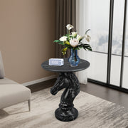 Horse Head Accent Table Animal Statue End Tables Livingroom, Black