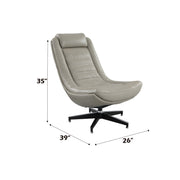 Piran Twilight Top Grain Leather Accent Chair with Swivel