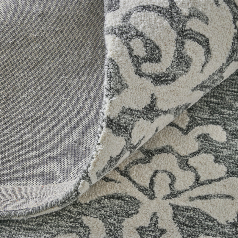 Belfort Traditional Floral & Botanical, Gray/Ivory/Black