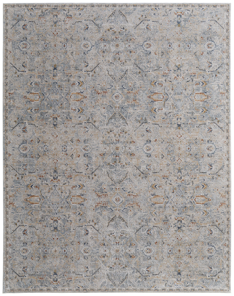 Pasha Transitional Distressed, Ivory/Blue/Tan