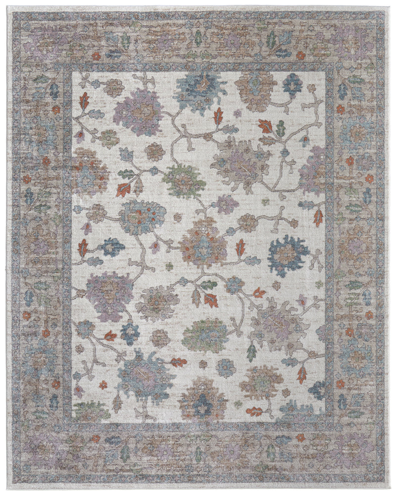 Dartmouth Transitional Floral & Botanical, Ivory/Brown/Blue