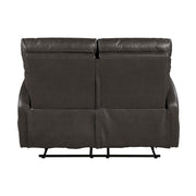 Reclining Sofa Set 2pc Espresso Faux Leather Sofa Loveseat with Side Pockets Plush Foam Comfort Modern Wall-Hugger Design Living Room Furniture