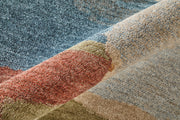 Pearson Modern Abstract, Blue/Ivory/Orange