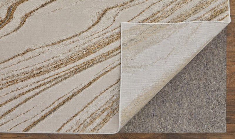 Aura Modern Abstract, Ivory/Taupe/Gold