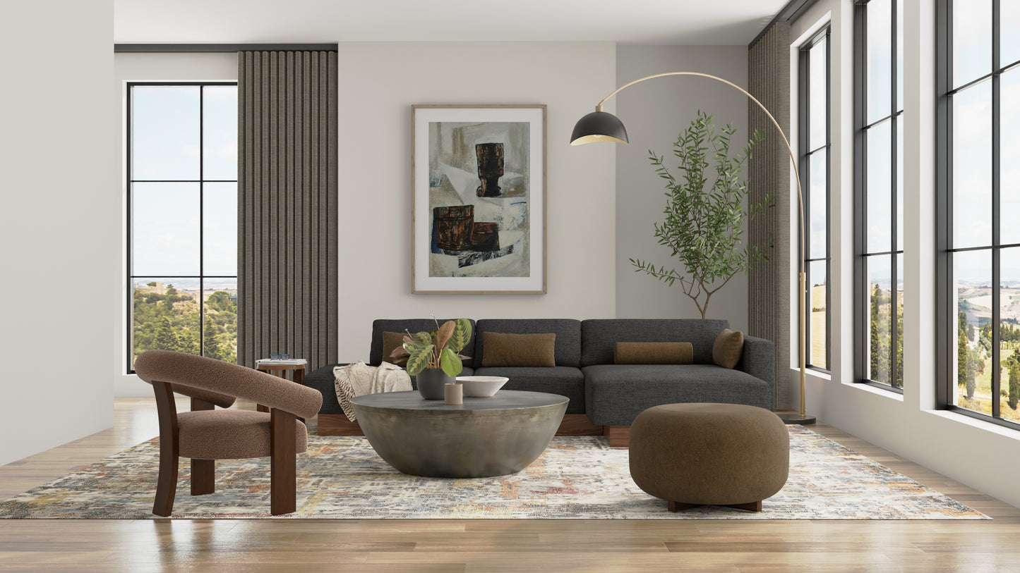 Braden Modern Abstract, Gray/Orange/Tan
