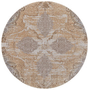 Celene Traditional Medallion, Silver/Tan/Gray
