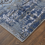 Gaspar Modern Damask, Blue/Gray/Taupe