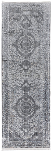 Sarrant Transitional Medallion, Gray/Silver/Ivory