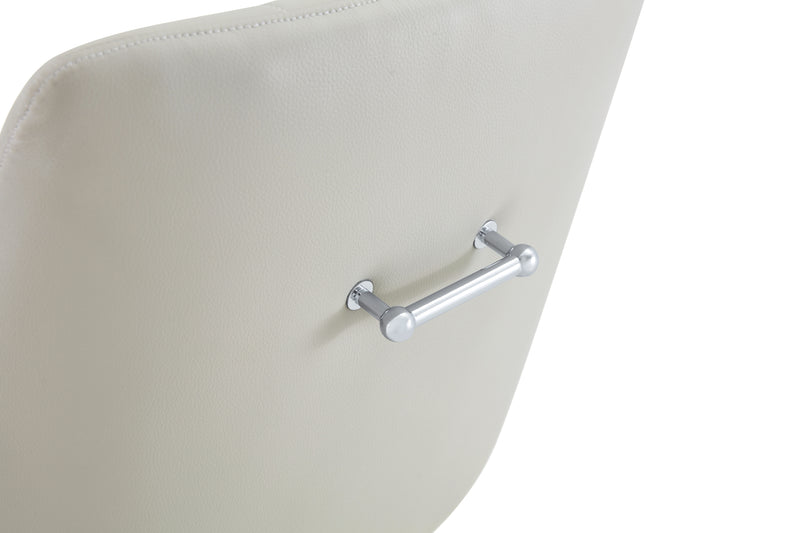 Leather Upholstered Modern Dining Chair with Diamond Tufted Button Back - Dining Room Negotiation Room Cafe Office Accent Chair (Light Gray, Set of 2)