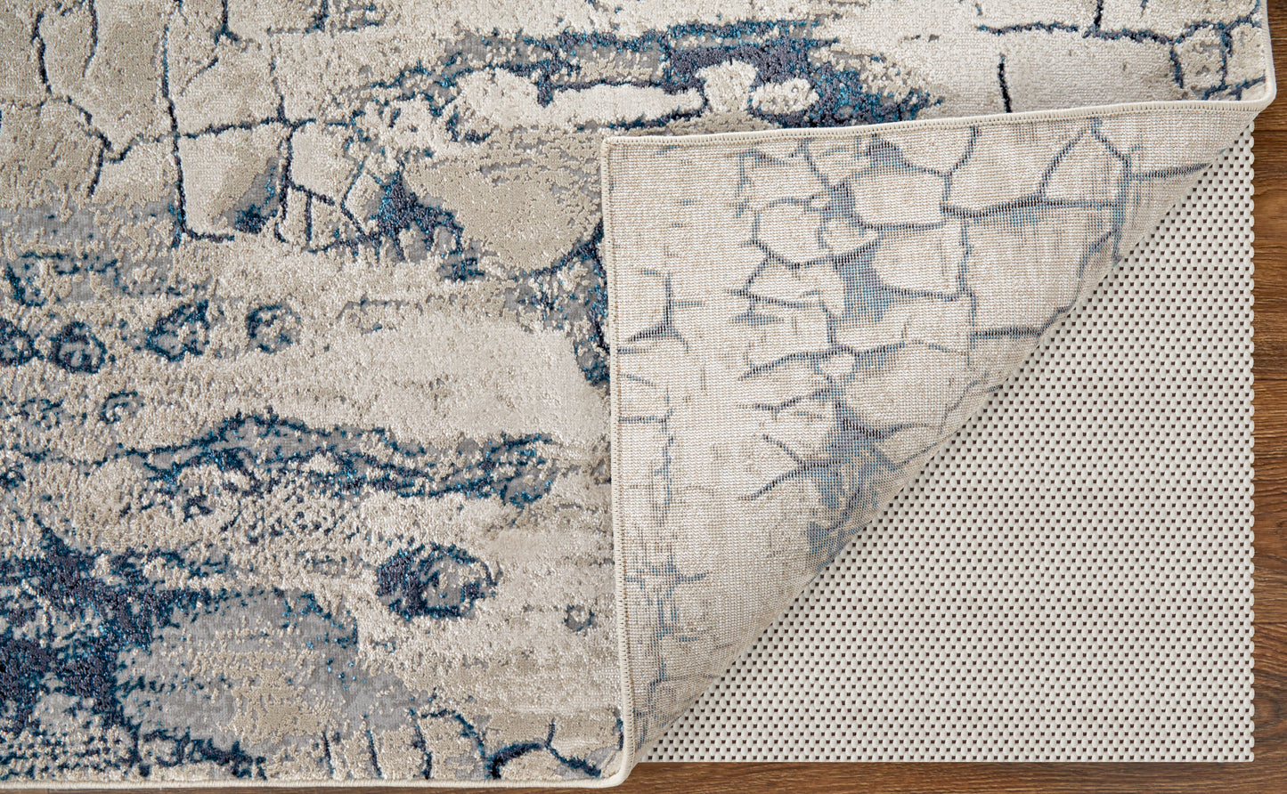 Indio Modern Abstract, Ivory/Blue/Black
